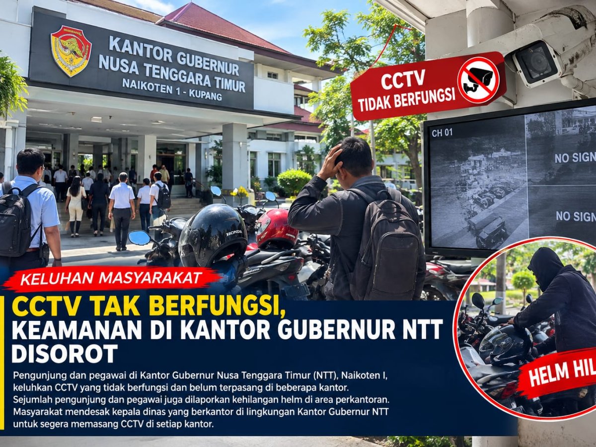Pengunjung dan Pegawai Keluhkan CCTV Tak Berfungsi di Kantor Gubernur NTT, Kehilangan Helm Jadi Sorotan